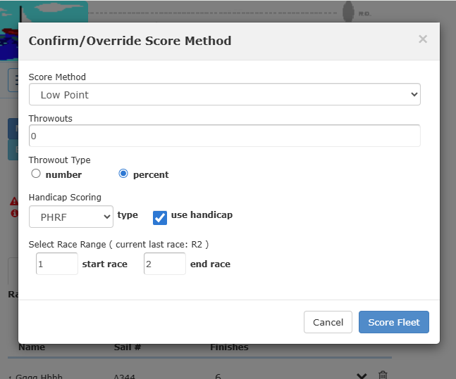 Score modal